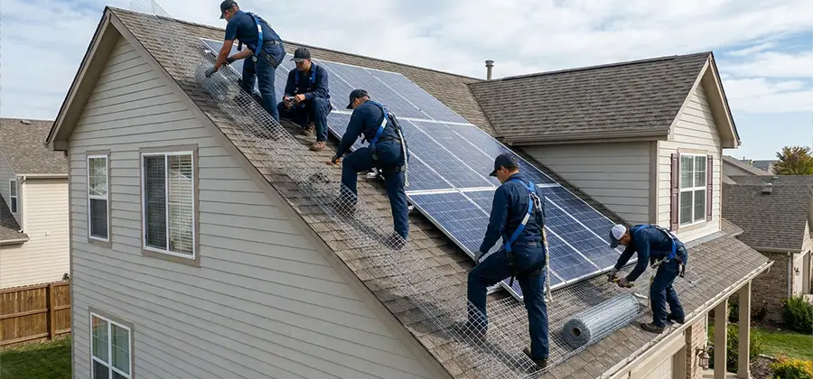 Pigeon Wire for Solar Panels in Dallas